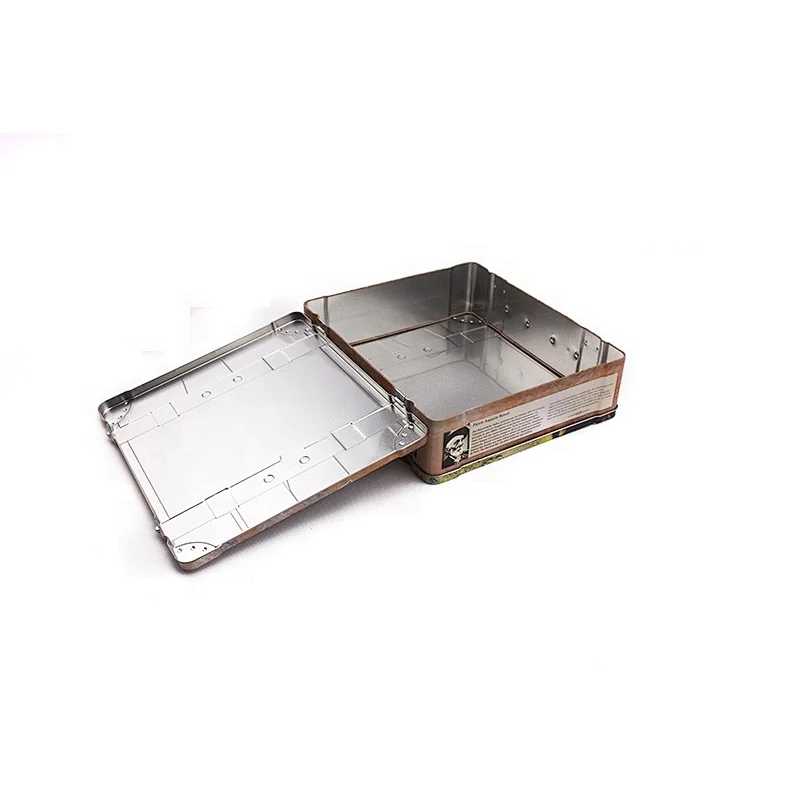 Manufacturer Custom Print Luch Box With Closure Metal Lock Large Lunch Tin Boxes