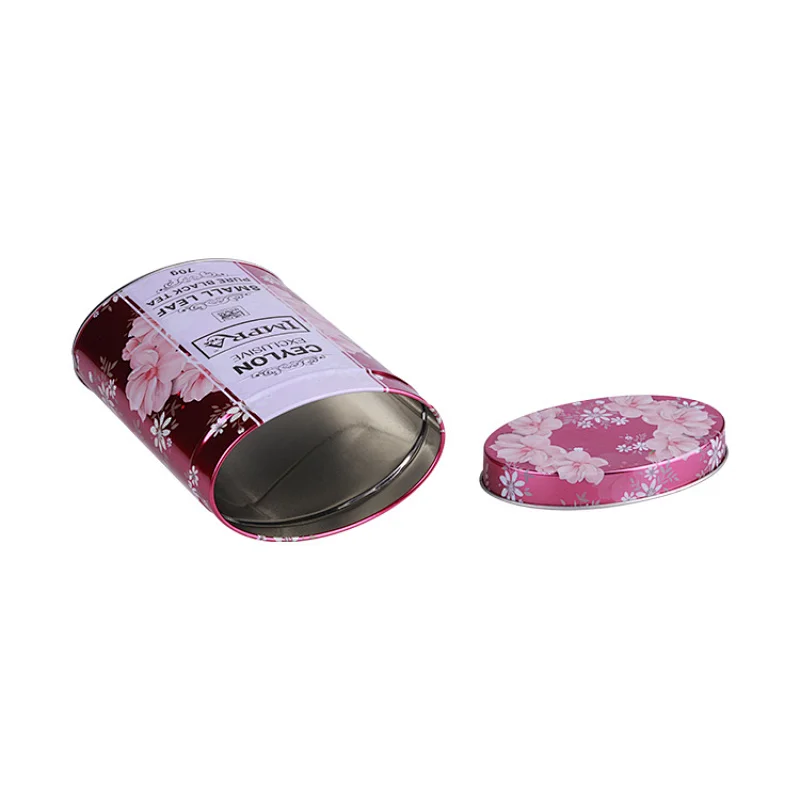 Good quality tin can food grade oval shape tea tin can with custom printing