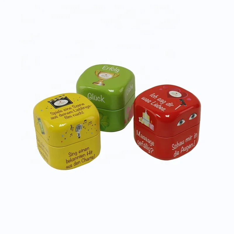 Custom Printing Metal Kid's Dice Chocolate Packing Candy Metal Tin Box Food Grade