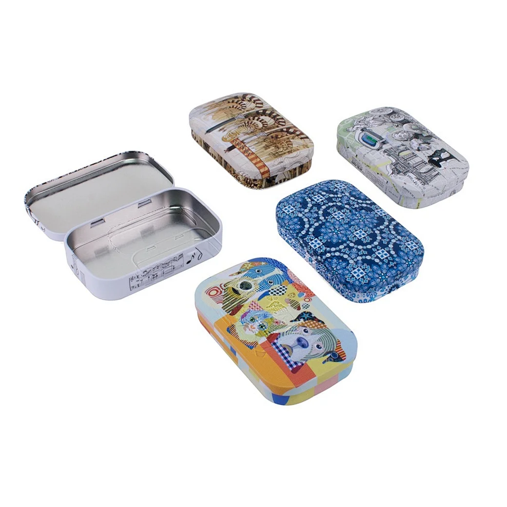 Our mini tin cases are perfect for storing small items like jewelry, coins, and mints. Durable and available in a variety of designs.
