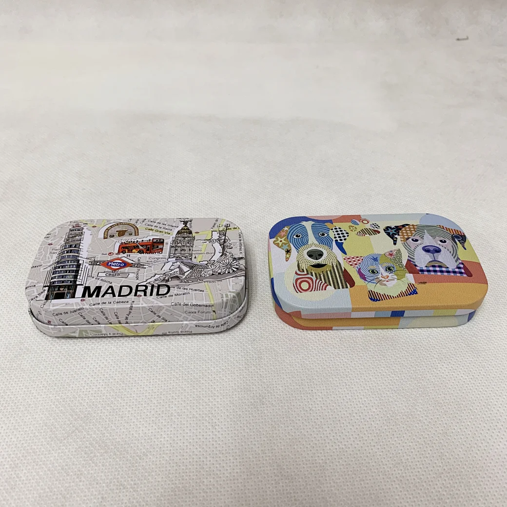 Our mini tin cases are perfect for storing small items like jewelry, coins, and mints. Durable and available in a variety of designs.