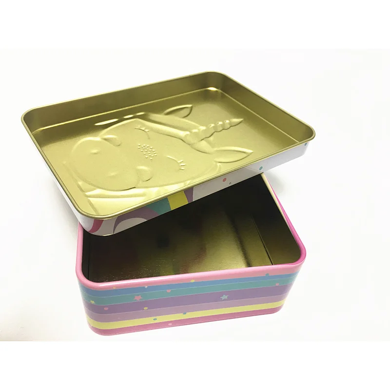 Children Gift Tin Box With Interesting Lid Christmas Metal Tin Can for candy/cookie/chocolate