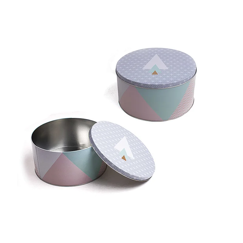 Custom Printing Candy Tins Round Empty Aluminum Tin Can BIG Metal Food Box