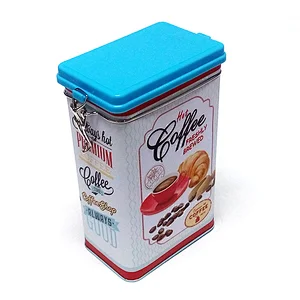 rectangular tin coffee tin box airtight food storage containers