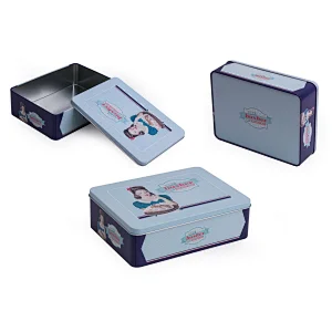 Factory Manufacture Custom Metal Case Rectangle Gift Packaging Boxes Candy Cookie Chocolate Tin