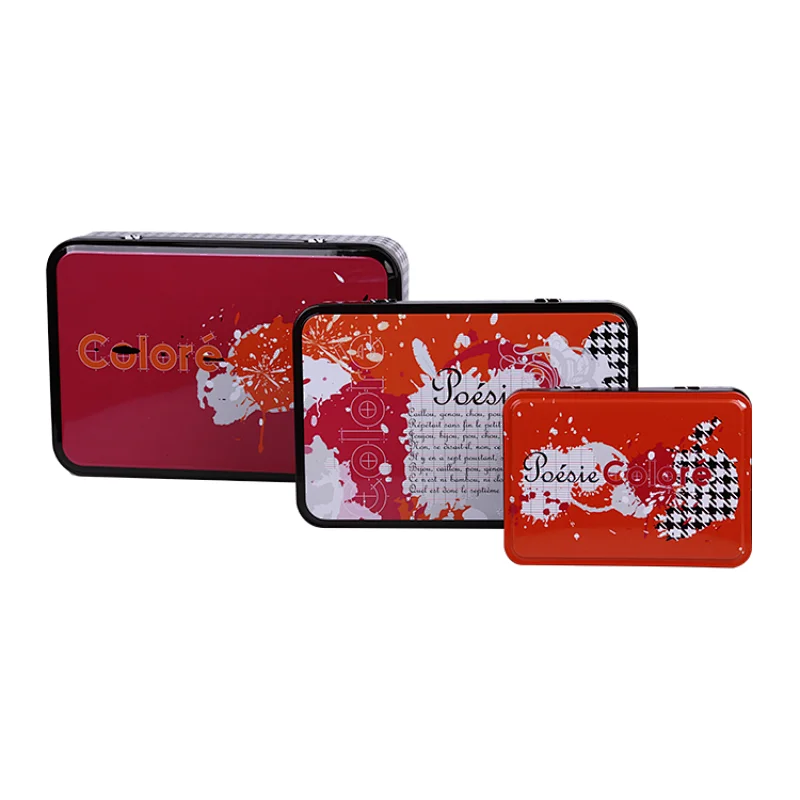 Factory Manufacture Custom Metal Case Rectangle Gift Packaging Boxes Candy Cookie Chocolate Tin