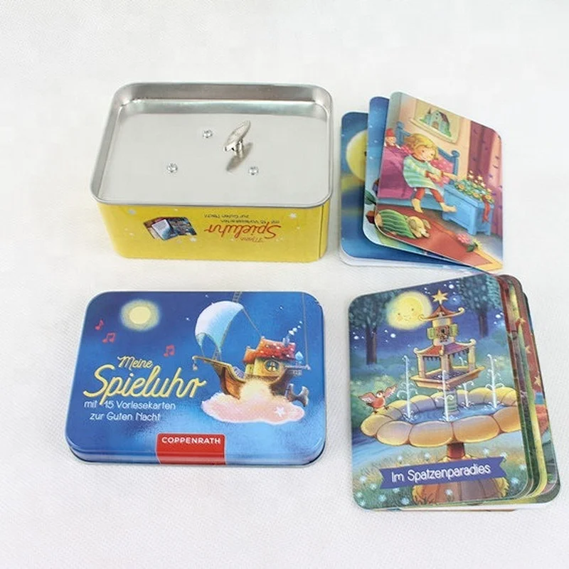 Thanksgiving Metal Boxes Gift Metal Can With Story Cards and Music Box