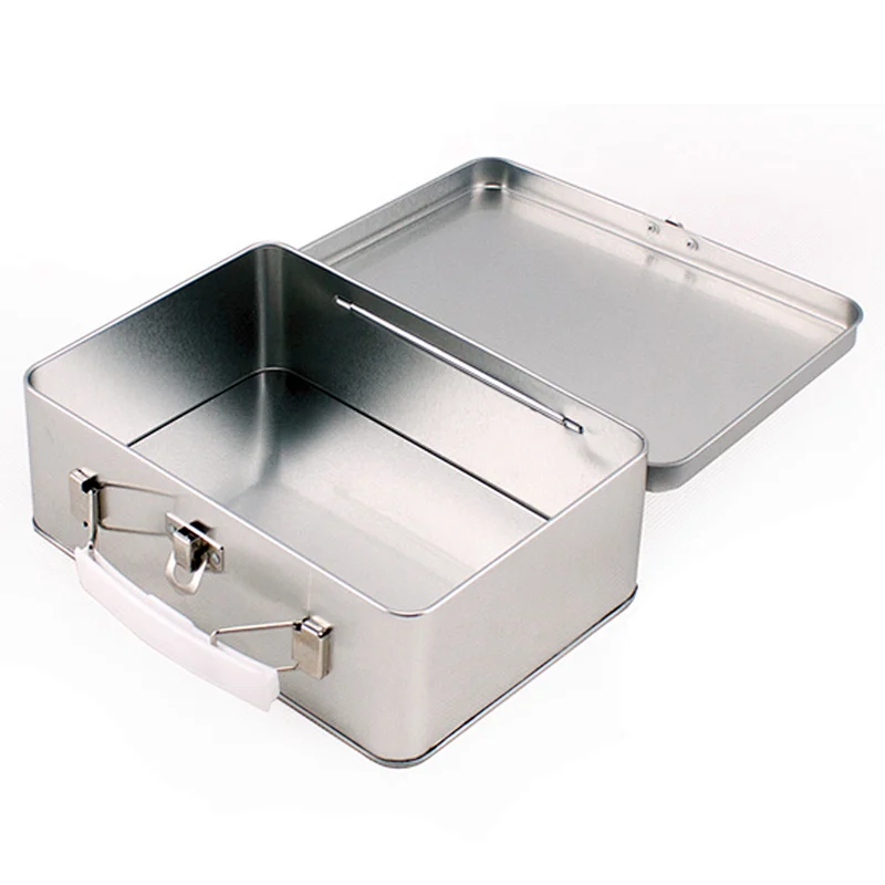 rectangular shaped lunch box with lock and key for packaging gift tin