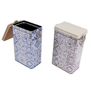 OEM rectangular coffee tin can custom logo biscuit tin airtight food storage containers