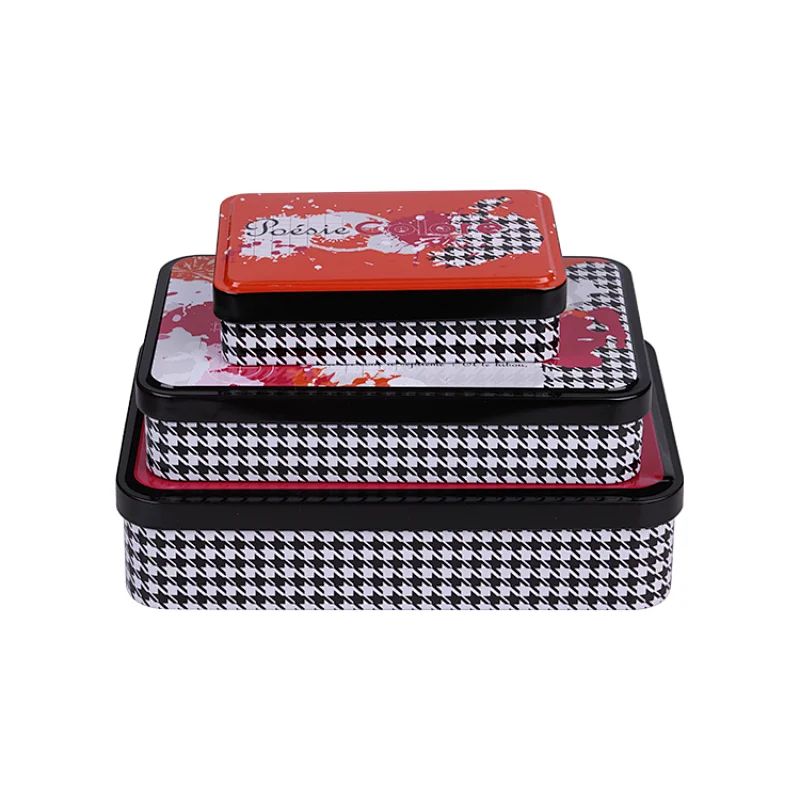 Factory Manufacture Custom Metal Case Rectangle Gift Packaging Boxes Candy Cookie Chocolate Tin