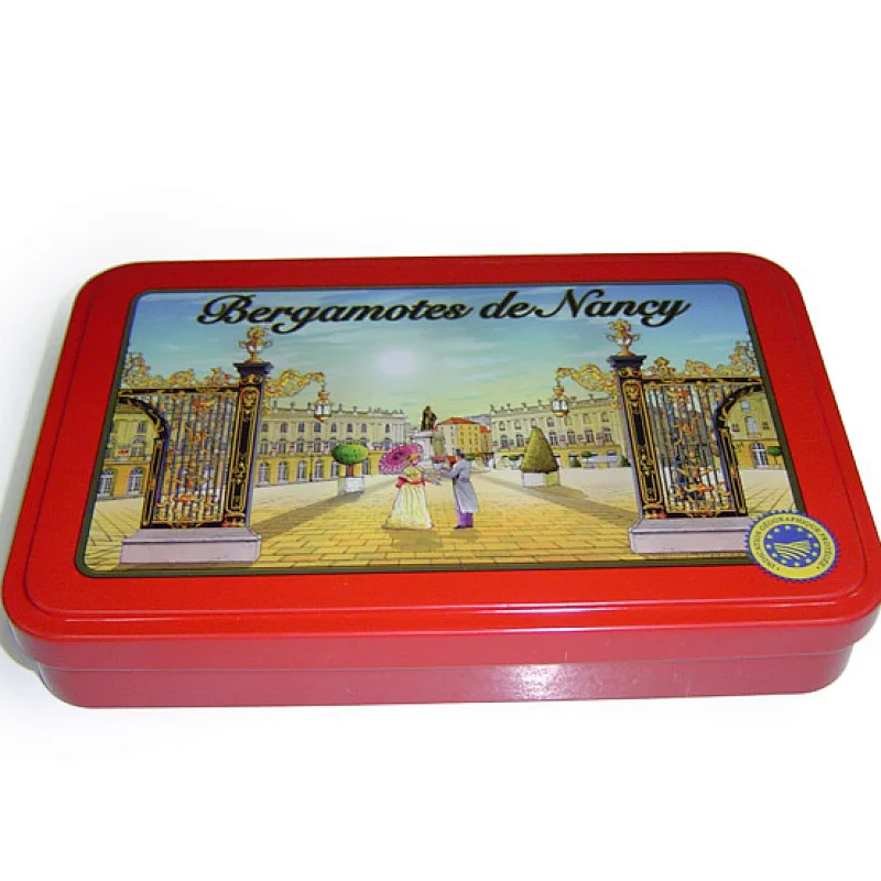 Factory Manufacture Custom Metal Case Rectangle Gift Packaging Boxes Candy Cookie Chocolate Tin
