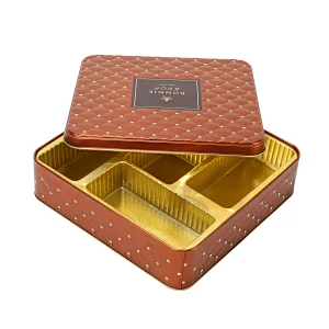 Food Grade Rectangular Boxes Custom Cookie Tin Container Gift Packaging Box