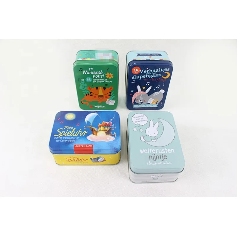 Thanksgiving Metal Boxes Gift Metal Can With Story Cards and Music Box