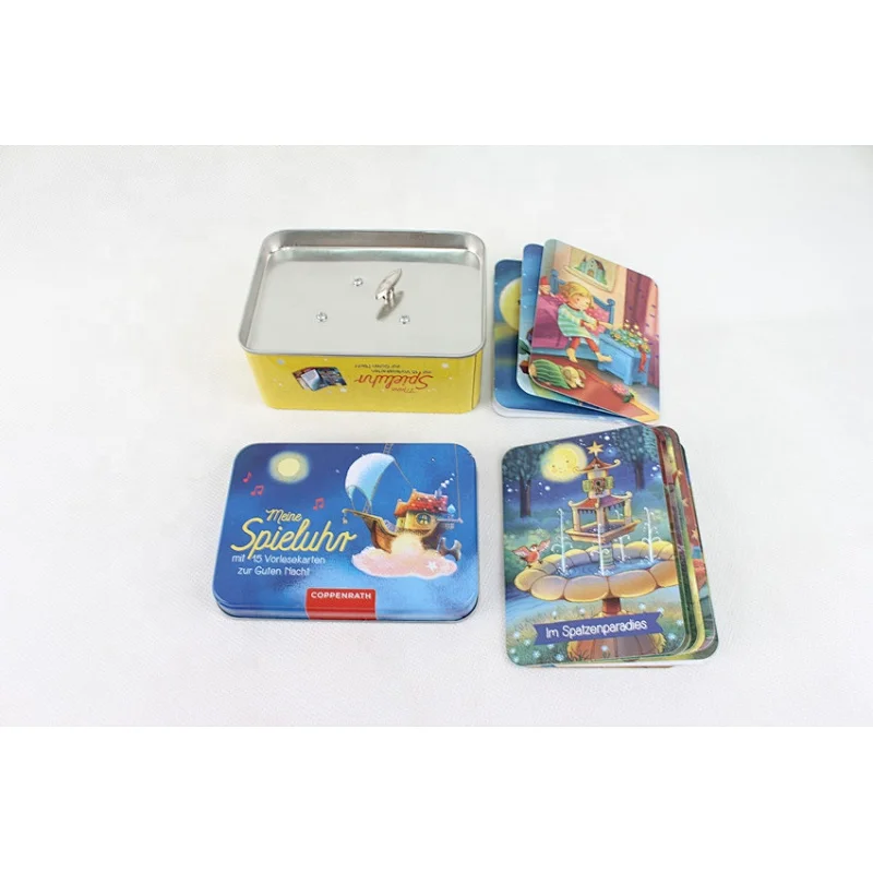 Thanksgiving Metal Boxes Gift Metal Can With Story Cards and Music Box