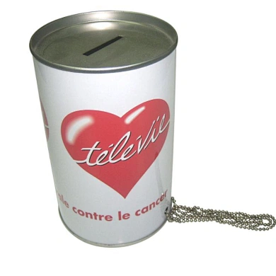 Factory Wholesale Custom Coin Bank Metal Money Pot Gift Piggy Bank With Chain