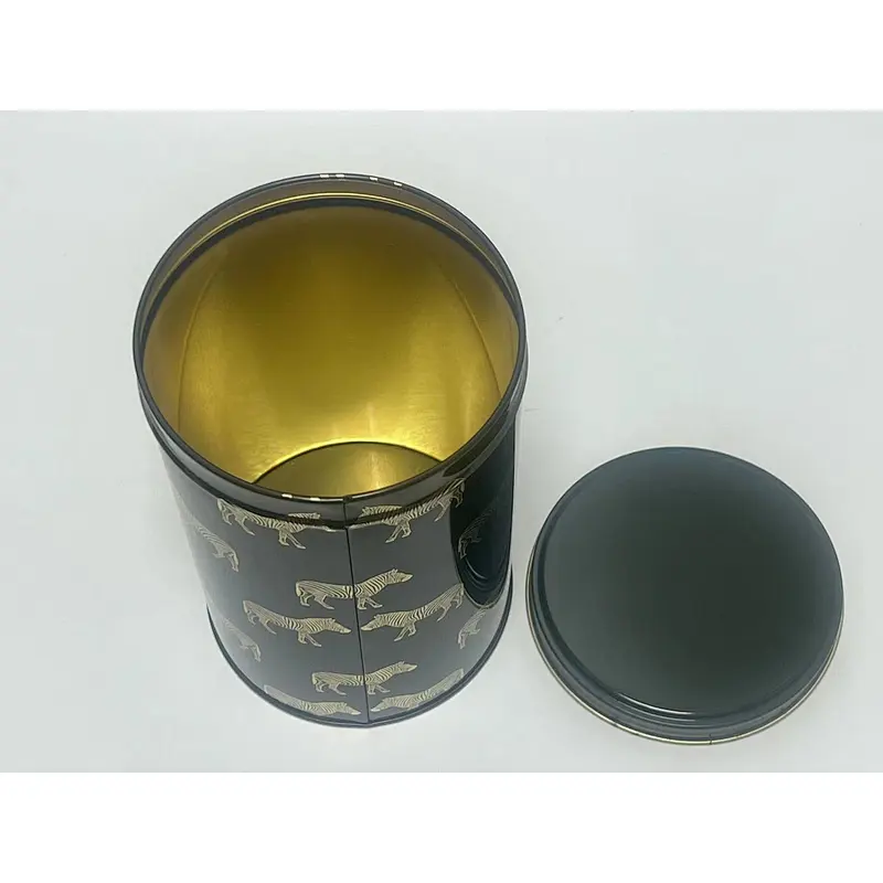 Custom High Quality Tin Container Hat Round Tube Candy Tin Box Empty Metal Tea Coffee Tin Cans