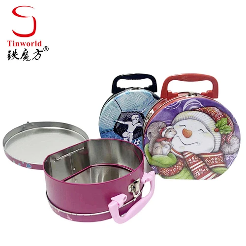 Buy Wholesale China Factory Price Round Lunch Box Tin Lunch Box Metal Lunch  Box Lunch Tin Box With Handle Lock Custom Printing And Embossing & Lunch Box  at USD 1