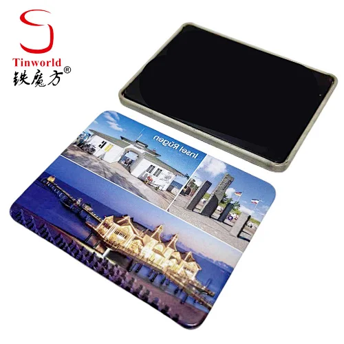 Factory Wholesale Custom Embossed Vintage Tin Sign Rectangle Small Metal Fridge Magnet