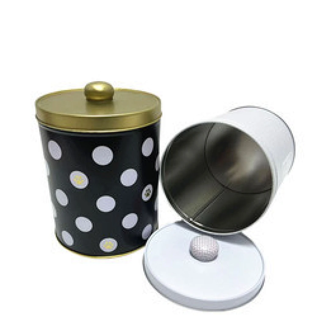 Cylindrical tin box Metal pet food container with lid