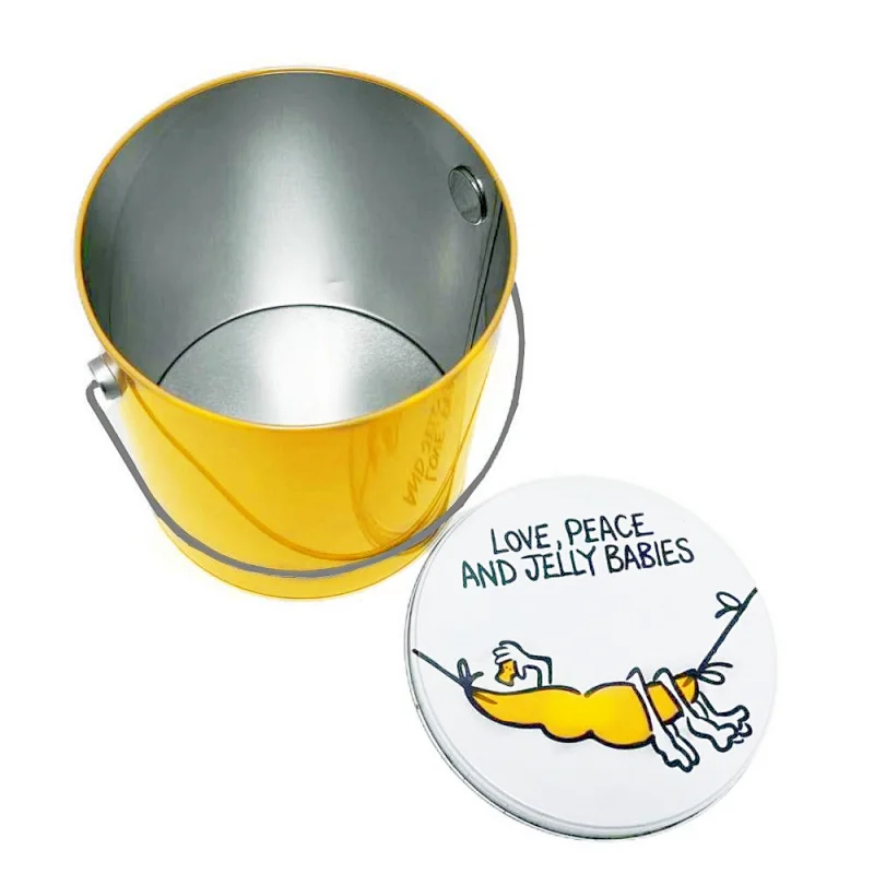 Wholesale Custom Tinplate Pail Packaging Empty Food Grade Metal Bucket Round Popcorn Tin Can With Lid