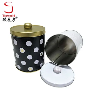 Wholesale Custom Tin Can Packaging Empty Food Grade Cylinder Shape Tin Box Metal Pet Food Container With Lid