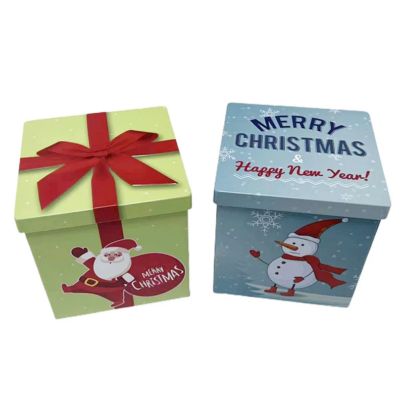Factory Custom Christmas Packaging Square Metal Can Gift Tin Box With Lid