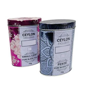 Factory Custom Metal Tea Box Good Quality Oval Tin Box Empty Tea Tin Can