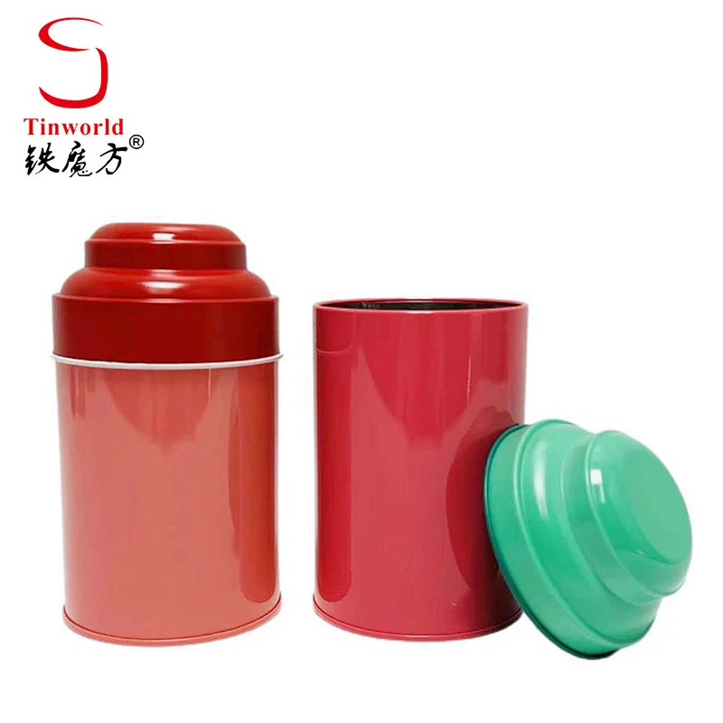 Factory Custom Metal Tea Box Round Tea Tin Packaging Empty Storage Tin Cans With Lid