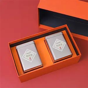 Food Safe Printed Tea Tin Can Round Silver Cylinder Tin Canisters Tea Tins Metal Tinbox