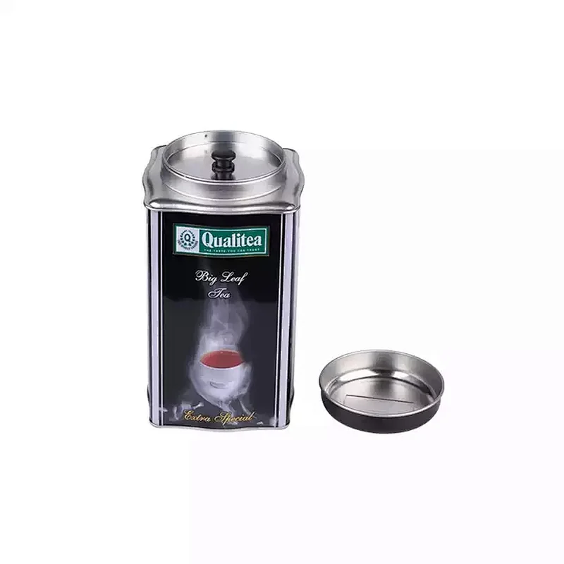 High Quality Matte Rectangular With Lid Metal Storage Tin Canisters For Biscuit tea Packaging