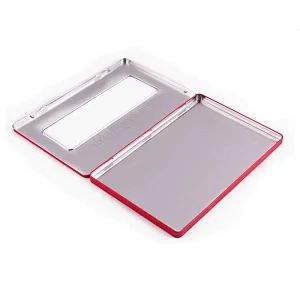 Custom Printed Flat Tinplate Packaging Clear Window Hinged Metal Case Rectangle 36 Pieces Color Pencil Tin Box