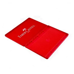 Custom Printed Flat Tinplate Packaging Clear Window Hinged Metal Case Rectangle 36 Pieces Color Pencil Tin Box