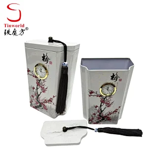Sets Of Tin Box Ink Painting Style coffee tin box Clock Design metal tin box