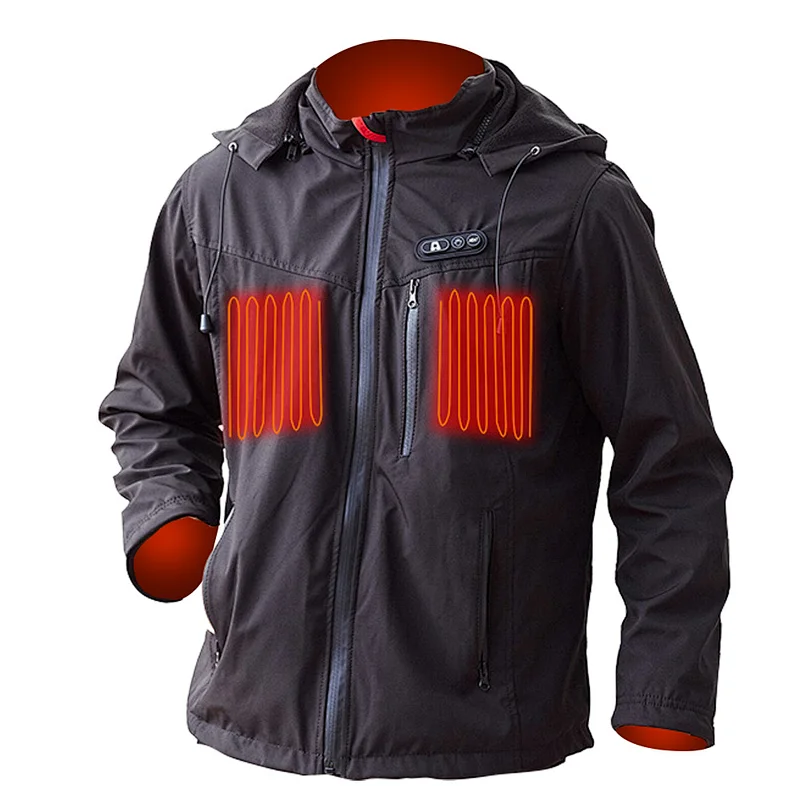waterproof zipper usb battery electric heated jacket