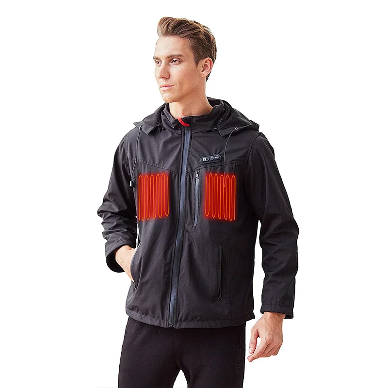 waterproof zipper usb battery electric heated jacket