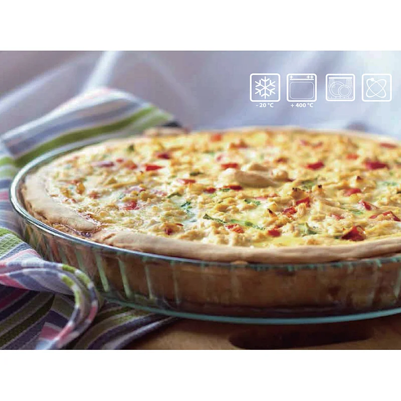 Oven use glass fluted wall glass pie pan glass baking dish pan DK