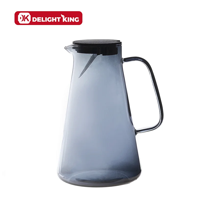 Big volume glass water pitcher with glass set water carafe customized color