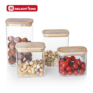 Airtight Glass Container With a Bamboo Lid 1 Divider and 2 -  Sweden