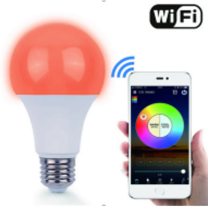 LED smart  bulb 7w wifi phone APP control lamp dimmable