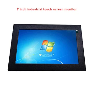 Metal housing 7 inch display touch screen monitor industrial sunlight readable lcd computer monitor DC 12V