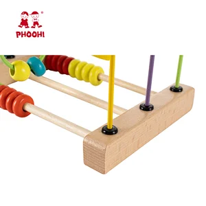 Children Montessori Educational Play Digital Fruit Wooden Wire Bead Maze Toys For Kids
