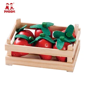 Children educational pretend kids simulation wooden play strawberry fruit toy