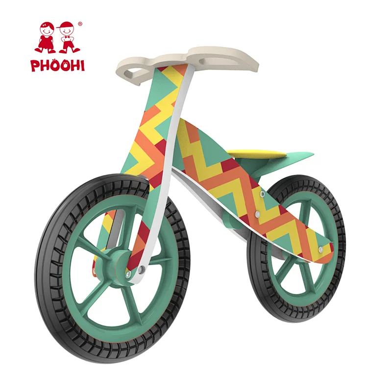 New arrival Indian tribal style kids outdoor play wooden balance bicycle for toddler