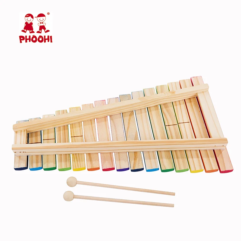 15 tones rainbow children musical toy kids wooden xylophone for toddler 18M+