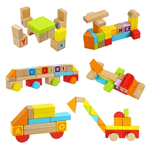 88 pcs children number educational toy abc wooden alphabet block for kids 1+