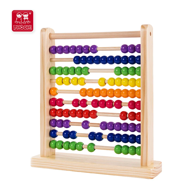 Children early learning baby beads math counting wooden abacus toy for kids