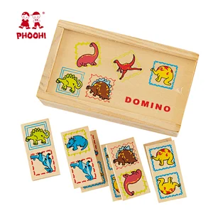 28 pcs kids educational animal domino blocks wooden domino toy for children 2+