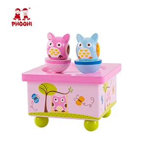 Animal children play musical instrument toy wooden magnetic baby music box for kids 3+