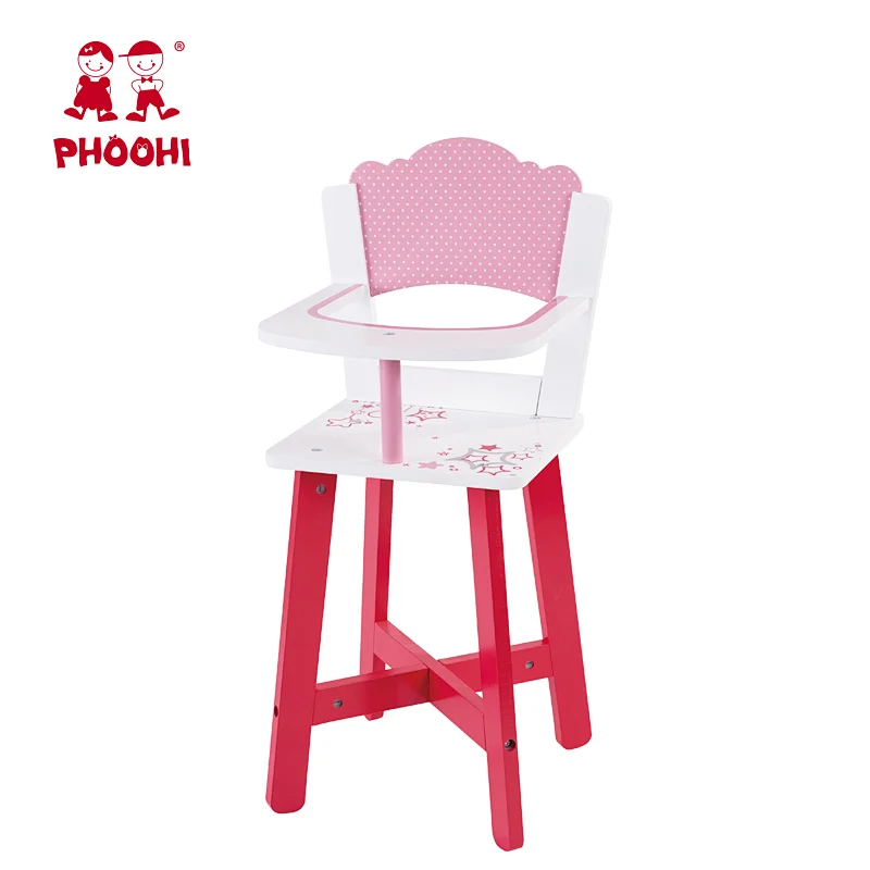 American doll furniture pink pretend role play set toy wooden doll high chair for 18 inch doll American girl furniture