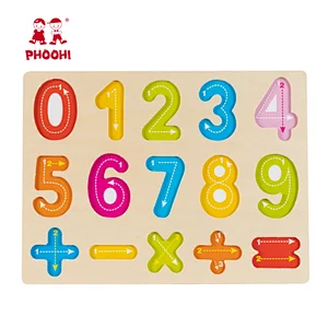 Preschool Color Digital Educational Play Board Toy Wooden Arithmetic Number Puzzle For Kids